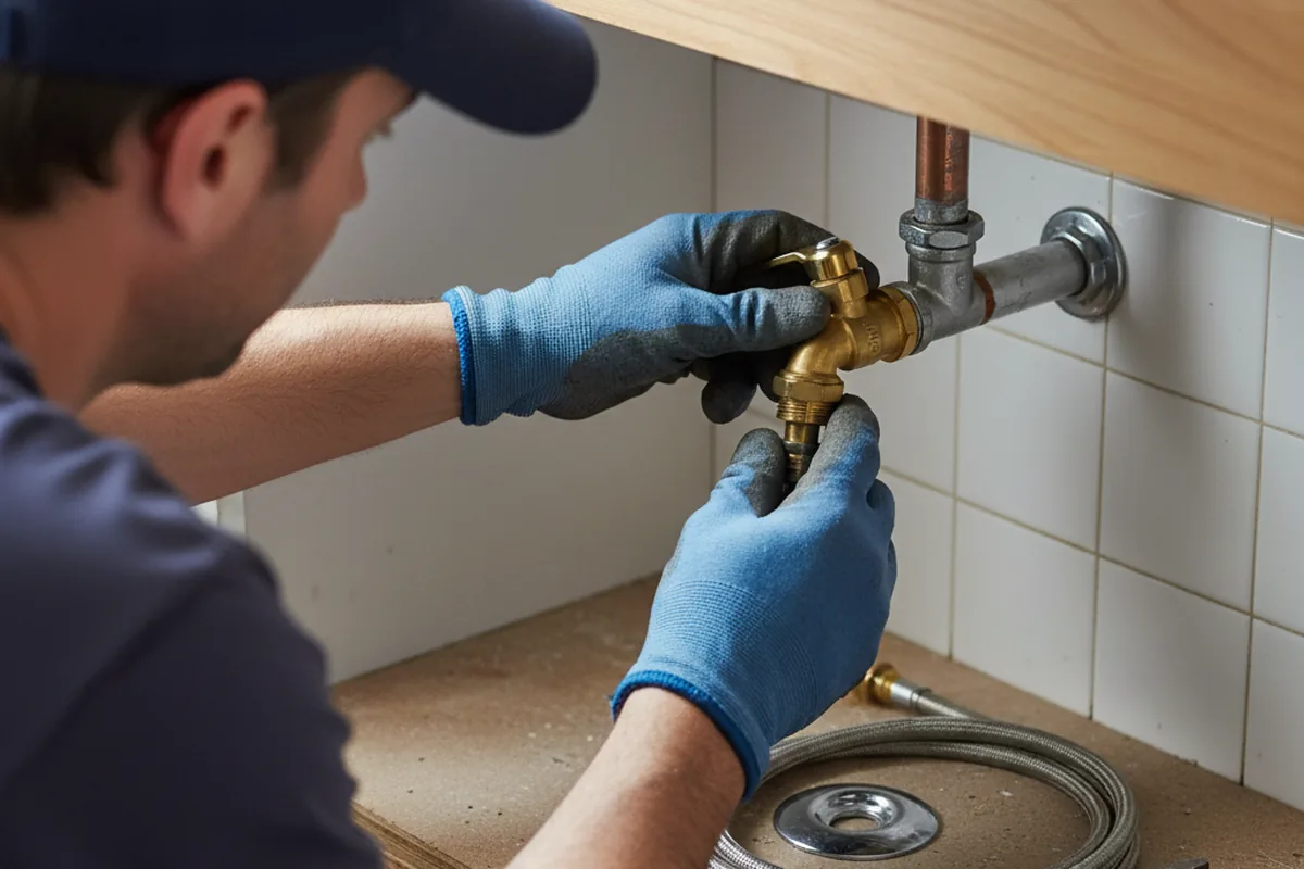 Shutoff valve and fitting work during Emergency Plumbing in Laporte